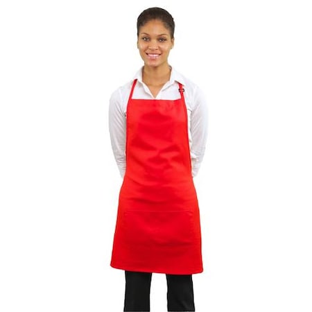 Rdw 2 Pocket Red Bib Apron 3262RED